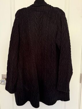 Barefoot Dreams “Cozy Chic” Black Cable Knit Cardigan